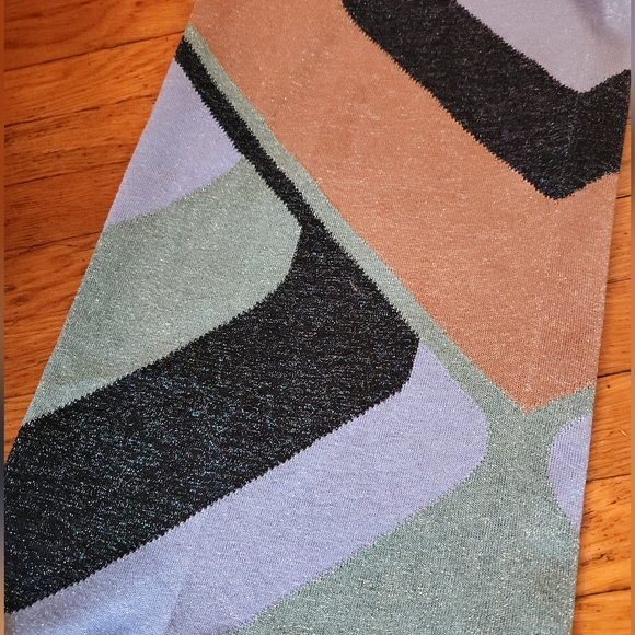 CIRCUS HOTEL Glitter Knit Geometric Colorblock Trousers - Picture 8 of 12